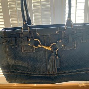 Blue Coach handbag